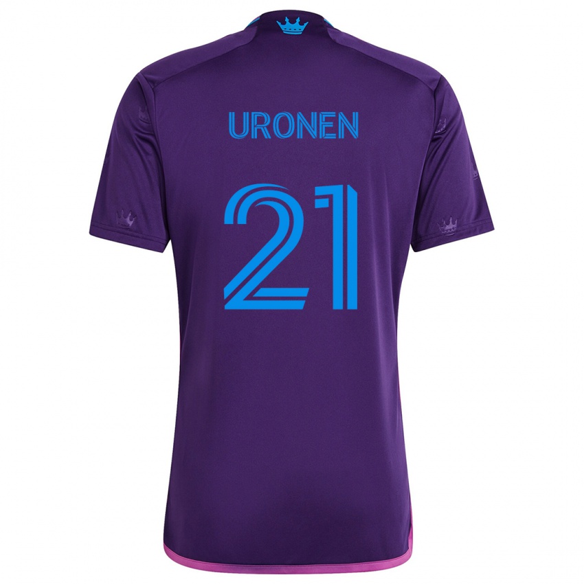 Niño Camiseta Jere Uronen #21 Azul Morado 2ª Equipación 2024/25 La Camisa Argentina