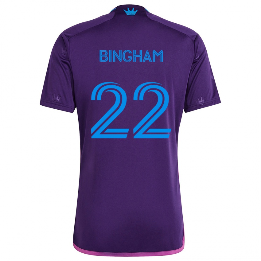 Niño Camiseta David Bingham #22 Azul Morado 2ª Equipación 2024/25 La Camisa Argentina