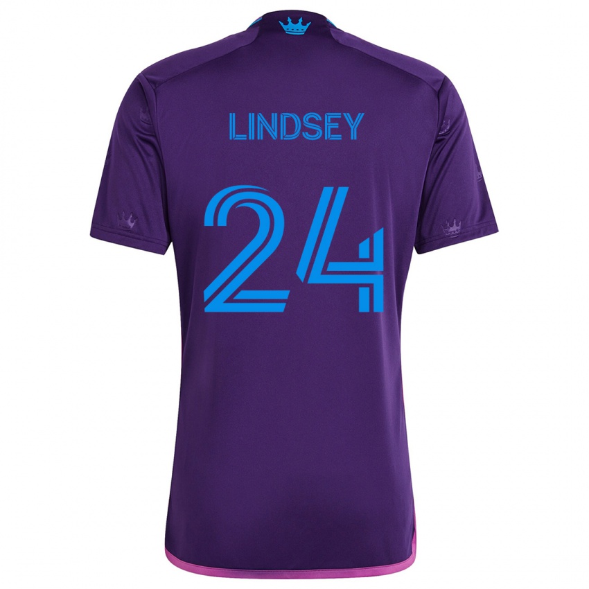 Niño Camiseta Jaylin Lindsey #24 Azul Morado 2ª Equipación 2024/25 La Camisa Argentina