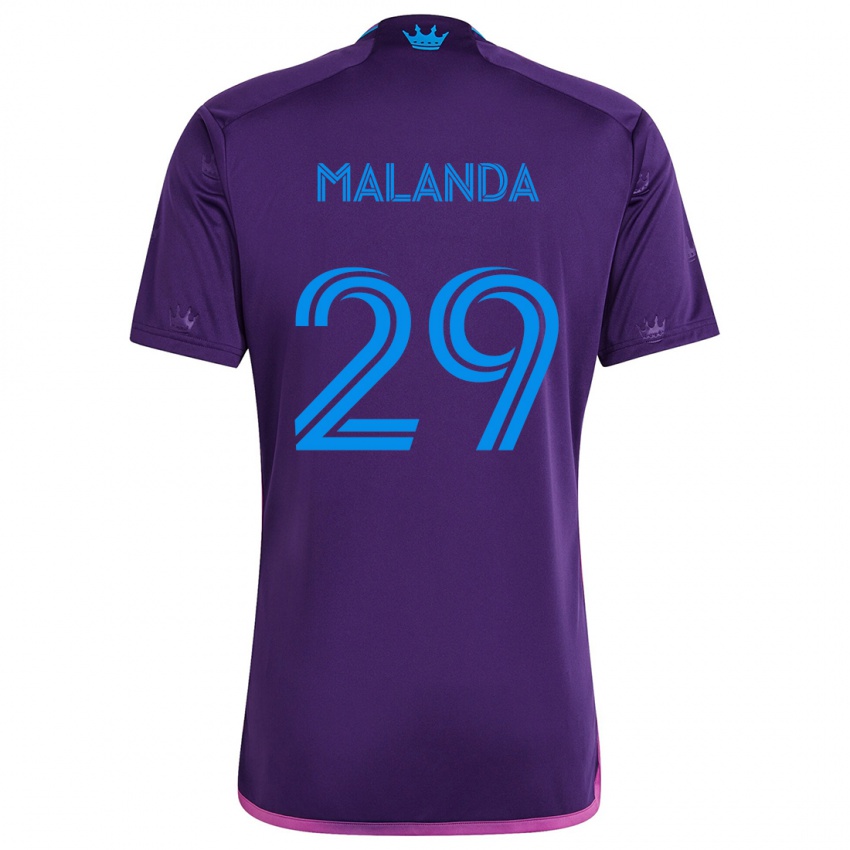 Niño Camiseta Adilson Malanda #29 Azul Morado 2ª Equipación 2024/25 La Camisa Argentina