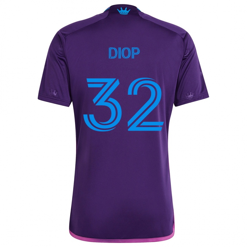 Niño Camiseta Hamady Diop #32 Azul Morado 2ª Equipación 2024/25 La Camisa Argentina