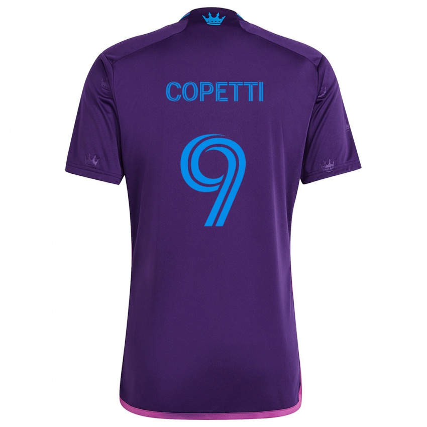 Niño Camiseta Enzo Copetti #9 Azul Morado 2ª Equipación 2024/25 La Camisa Argentina