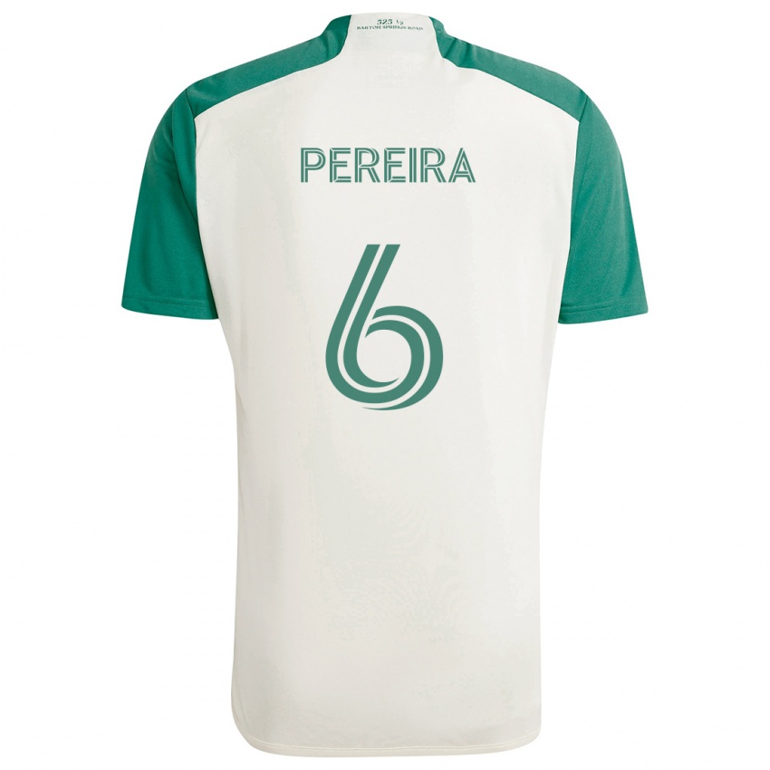 Niño Camiseta Daniel Pereira #6 Colores Tostados Verde 2ª Equipación 2024/25 La Camisa Argentina