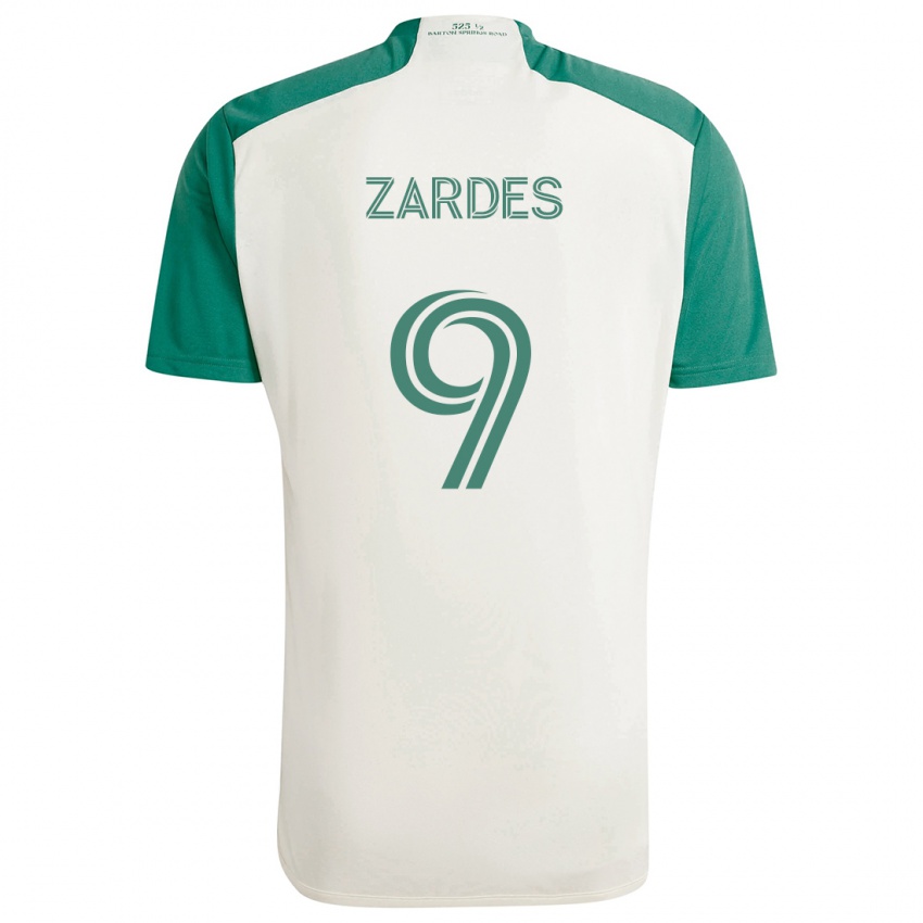 Niño Camiseta Gyasi Zardes #9 Colores Tostados Verde 2ª Equipación 2024/25 La Camisa Argentina