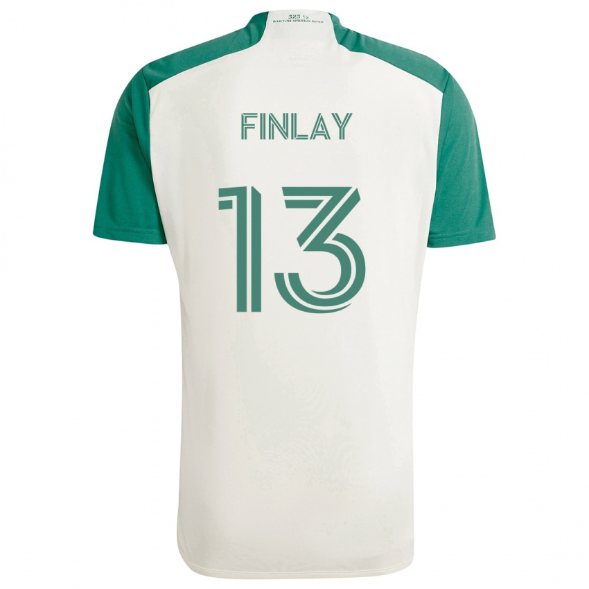 Niño Camiseta Ethan Finlay #13 Colores Tostados Verde 2ª Equipación 2024/25 La Camisa Argentina