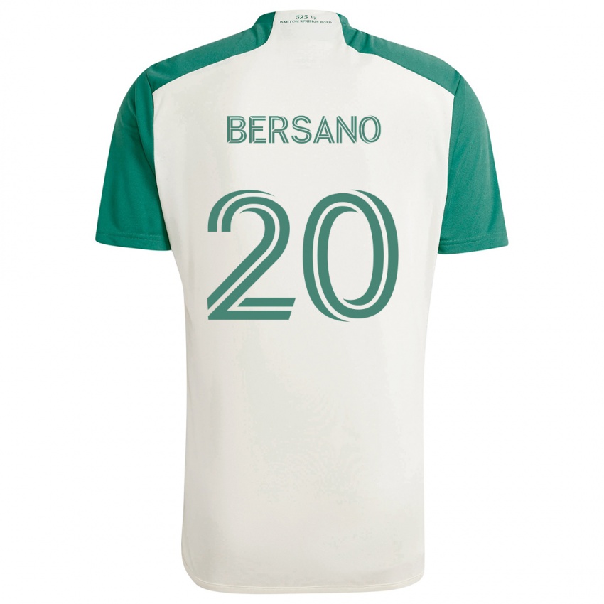 Niño Camiseta Matt Bersano #20 Colores Tostados Verde 2ª Equipación 2024/25 La Camisa Argentina