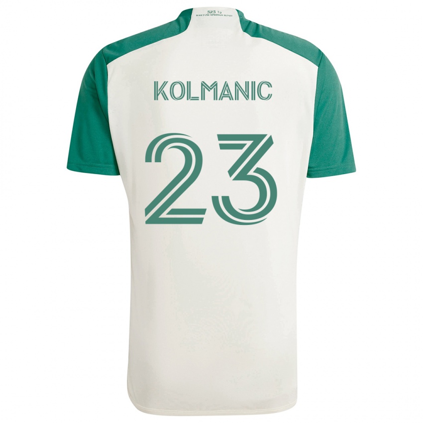 Niño Camiseta Zan Kolmanic #23 Colores Tostados Verde 2ª Equipación 2024/25 La Camisa Argentina