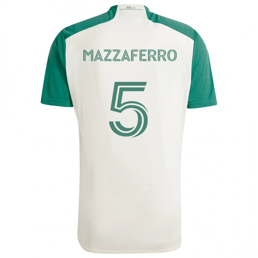 Niño Camiseta Salvatore Mazzaferro #5 Colores Tostados Verde 2ª Equipación 2024/25 La Camisa Argentina