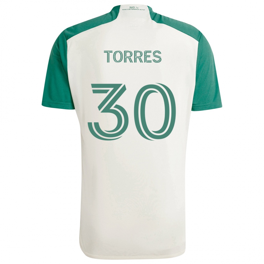 Niño Camiseta Ervin Torres #30 Colores Tostados Verde 2ª Equipación 2024/25 La Camisa Argentina