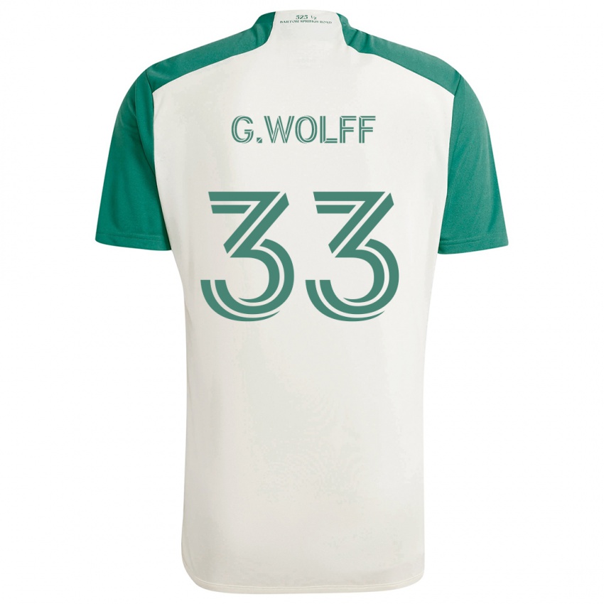 Niño Camiseta Gavin Wolff #33 Colores Tostados Verde 2ª Equipación 2024/25 La Camisa Argentina