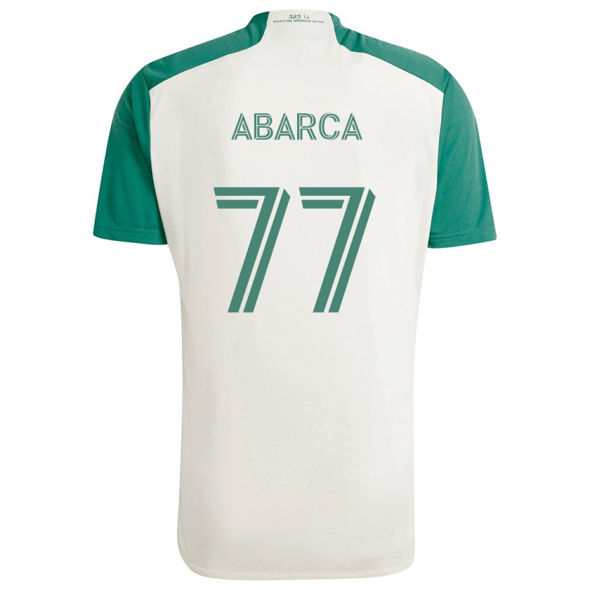 Niño Camiseta Diego Abarca #77 Colores Tostados Verde 2ª Equipación 2024/25 La Camisa Argentina