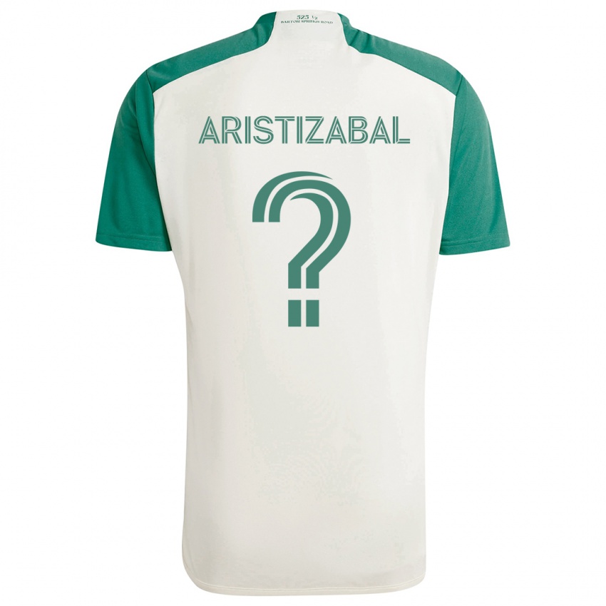 Niño Camiseta Nicolas Aristizabal #0 Colores Tostados Verde 2ª Equipación 2024/25 La Camisa Argentina