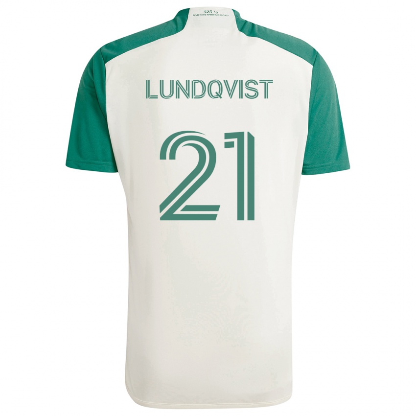 Niño Camiseta Adam Lundqvist #21 Colores Tostados Verde 2ª Equipación 2024/25 La Camisa Argentina