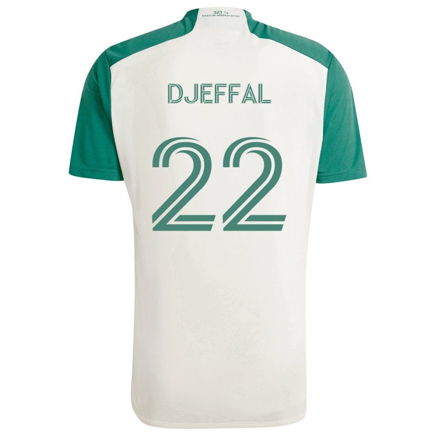 Niño Camiseta Sofiane Djeffal #22 Colores Tostados Verde 2ª Equipación 2024/25 La Camisa Argentina