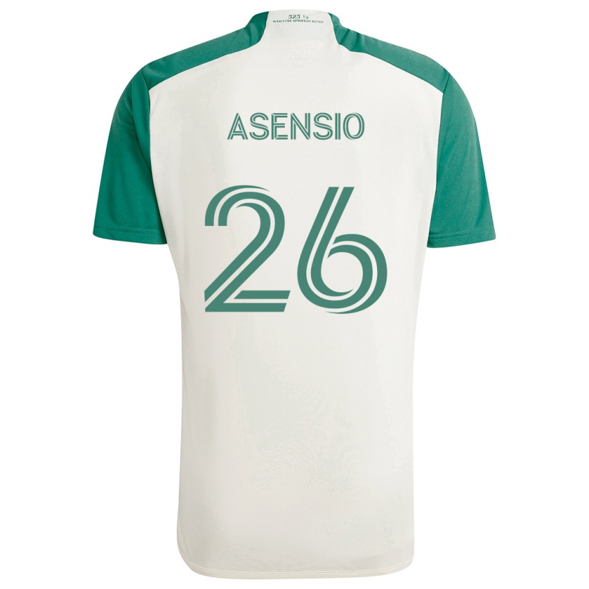 Niño Camiseta Charlie Asensio #26 Colores Tostados Verde 2ª Equipación 2024/25 La Camisa Argentina