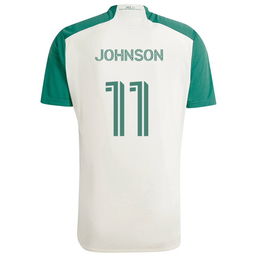 Niño Camiseta Emmanuel Johnson #11 Colores Tostados Verde 2ª Equipación 2024/25 La Camisa Argentina