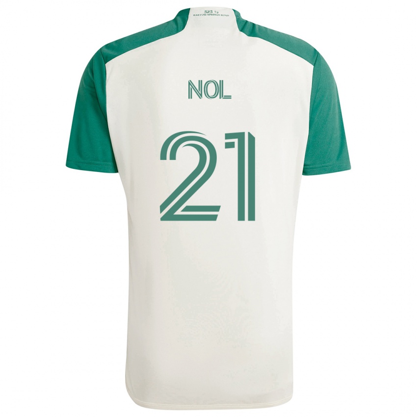 Niño Camiseta Valentin Noël #21 Colores Tostados Verde 2ª Equipación 2024/25 La Camisa Argentina