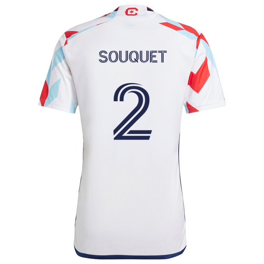 Niño Camiseta Arnaud Souquet #2 Blanco Rojo Azul 2ª Equipación 2024/25 La Camisa Argentina