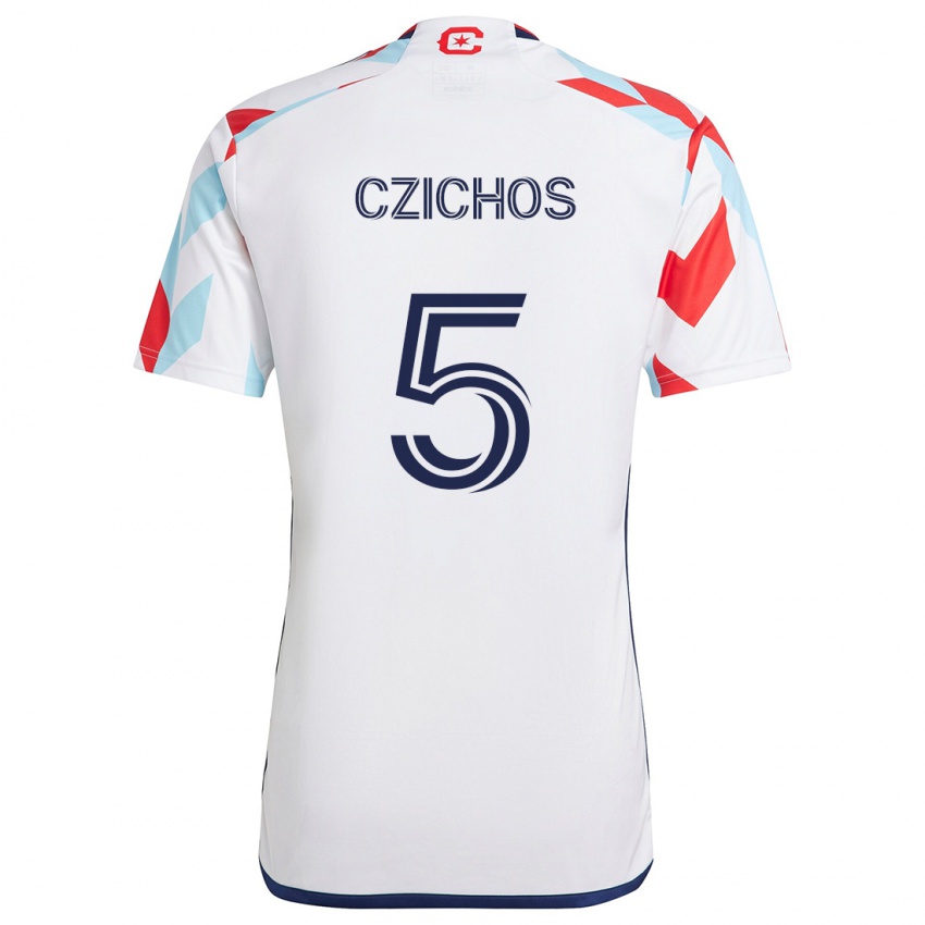 Niño Camiseta Rafael Czichos #5 Blanco Rojo Azul 2ª Equipación 2024/25 La Camisa Argentina