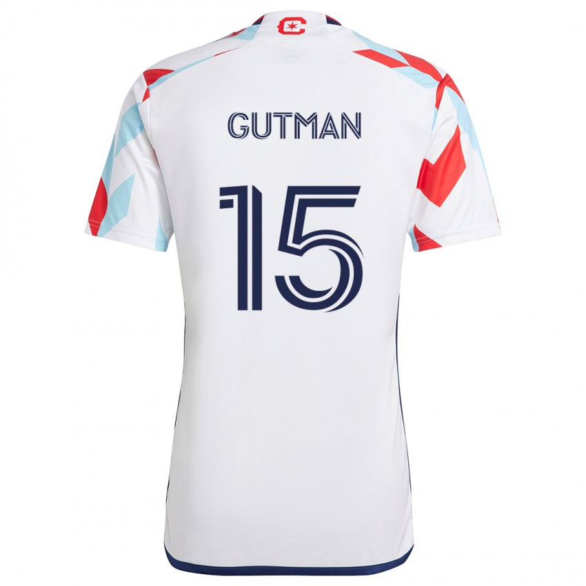 Niño Camiseta Andrew Gutman #15 Blanco Rojo Azul 2ª Equipación 2024/25 La Camisa Argentina