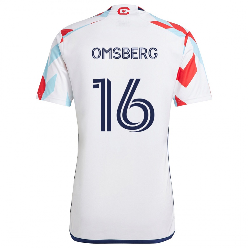 Niño Camiseta Wyatt Omsberg #16 Blanco Rojo Azul 2ª Equipación 2024/25 La Camisa Argentina