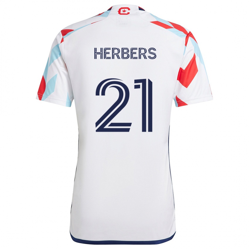 Niño Camiseta Fabian Herbers #21 Blanco Rojo Azul 2ª Equipación 2024/25 La Camisa Argentina