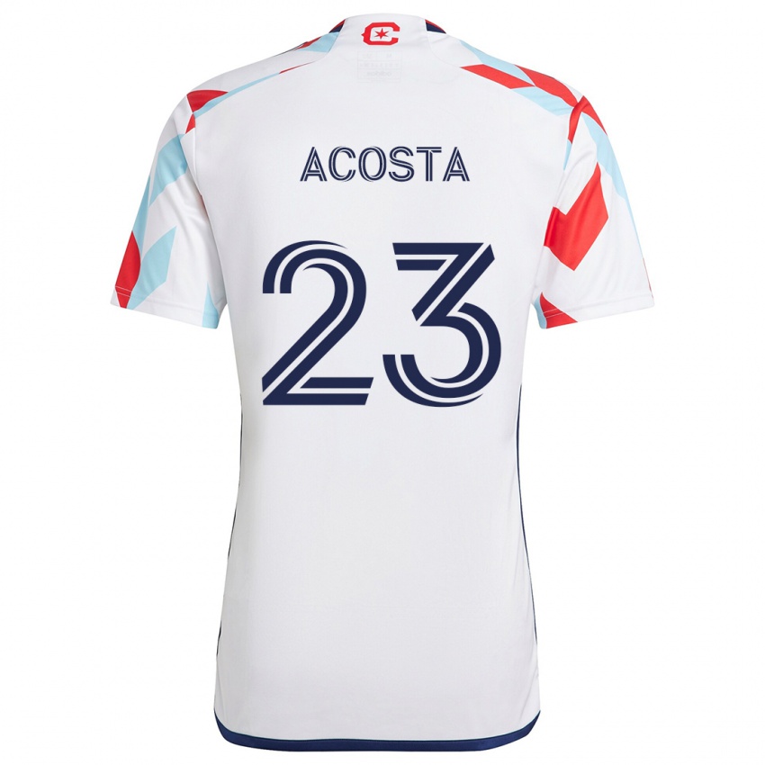 Niño Camiseta Kellyn Acosta #23 Blanco Rojo Azul 2ª Equipación 2024/25 La Camisa Argentina