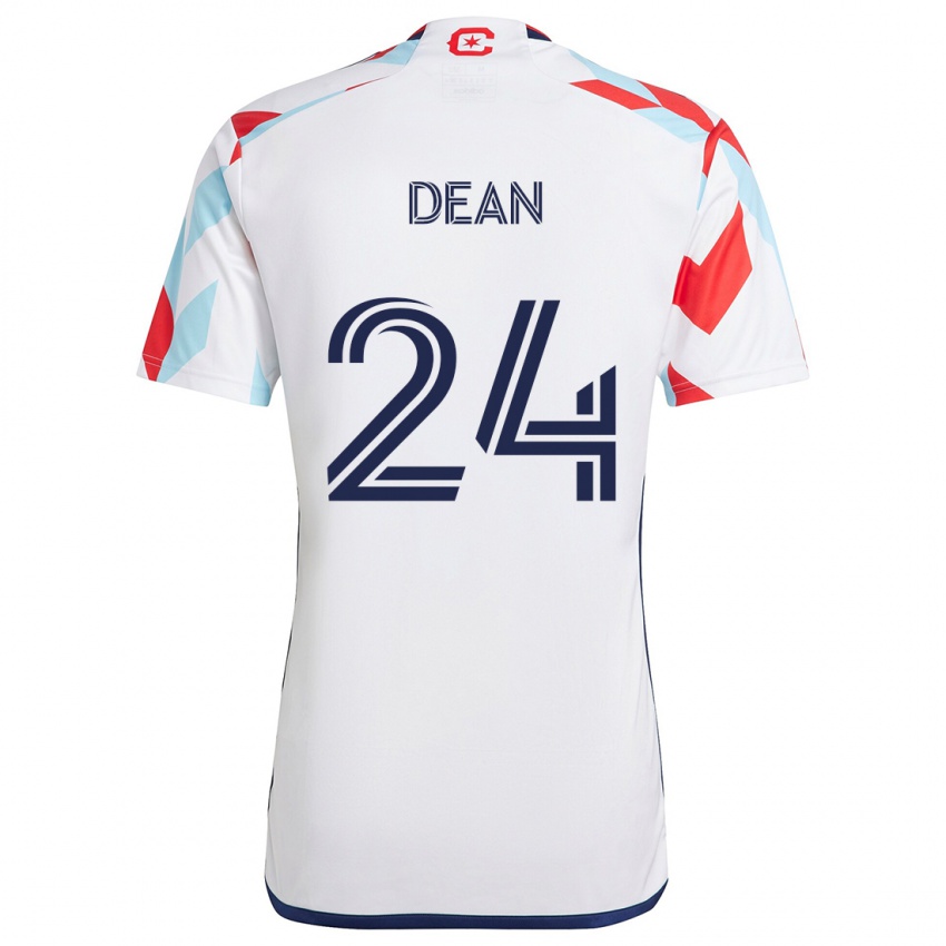 Niño Camiseta Jonathan Dean #24 Blanco Rojo Azul 2ª Equipación 2024/25 La Camisa Argentina