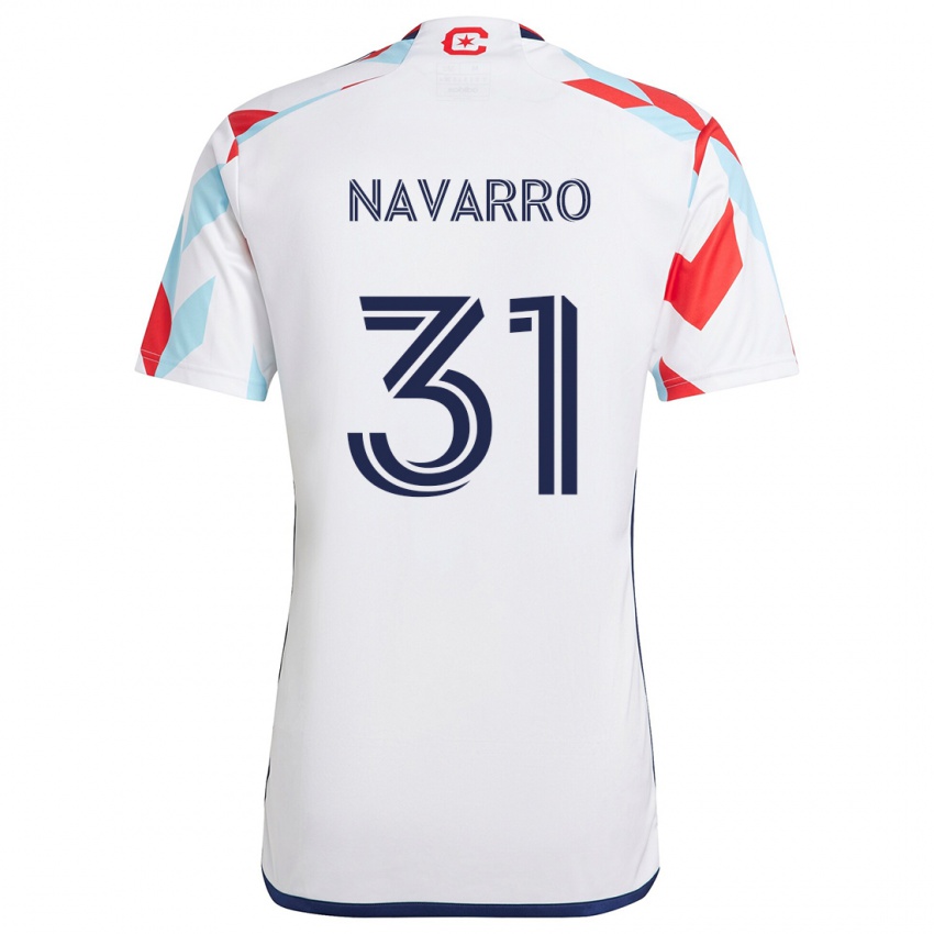 Niño Camiseta Federico Navarro #31 Blanco Rojo Azul 2ª Equipación 2024/25 La Camisa Argentina