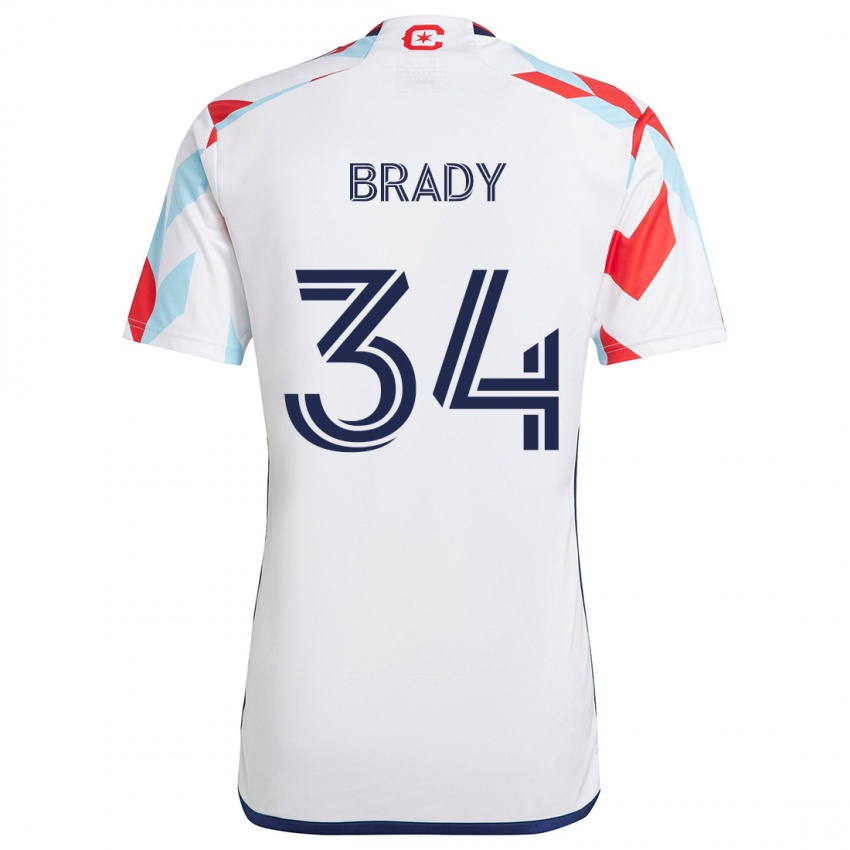 Niño Camiseta Chris Brady #34 Blanco Rojo Azul 2ª Equipación 2024/25 La Camisa Argentina