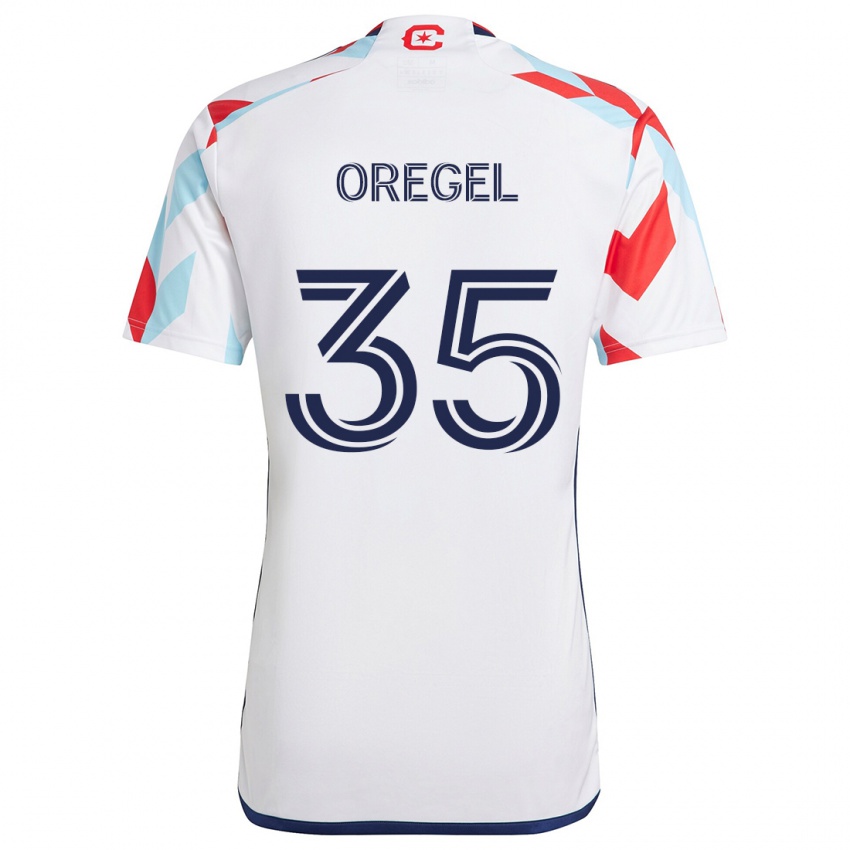 Niño Camiseta Sergio Oregel #35 Blanco Rojo Azul 2ª Equipación 2024/25 La Camisa Argentina