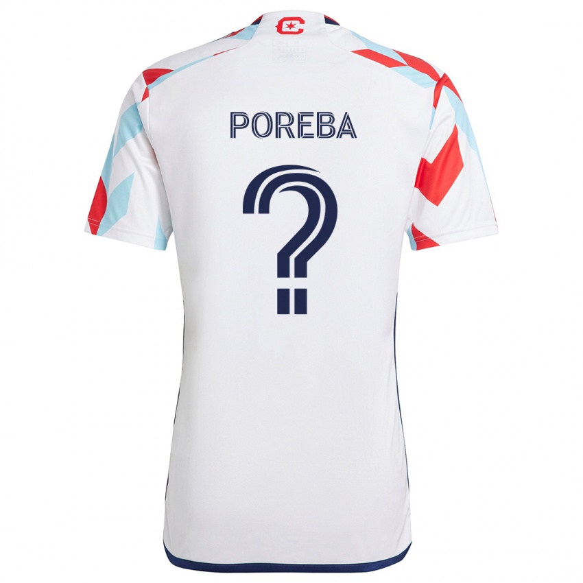 Niño Camiseta David Poreba #0 Blanco Rojo Azul 2ª Equipación 2024/25 La Camisa Argentina