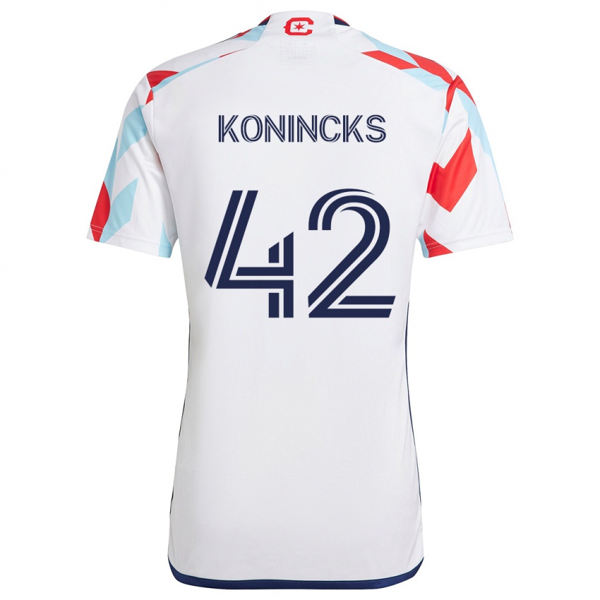 Niño Camiseta Diego Konincks #42 Blanco Rojo Azul 2ª Equipación 2024/25 La Camisa Argentina