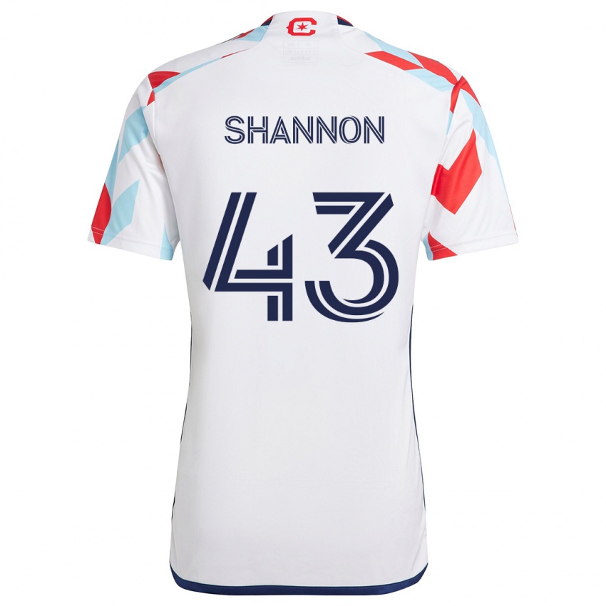 Niño Camiseta Jaylen Shannon #43 Blanco Rojo Azul 2ª Equipación 2024/25 La Camisa Argentina