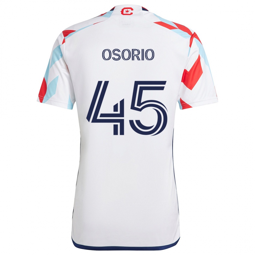 Niño Camiseta Harold Osorio #45 Blanco Rojo Azul 2ª Equipación 2024/25 La Camisa Argentina