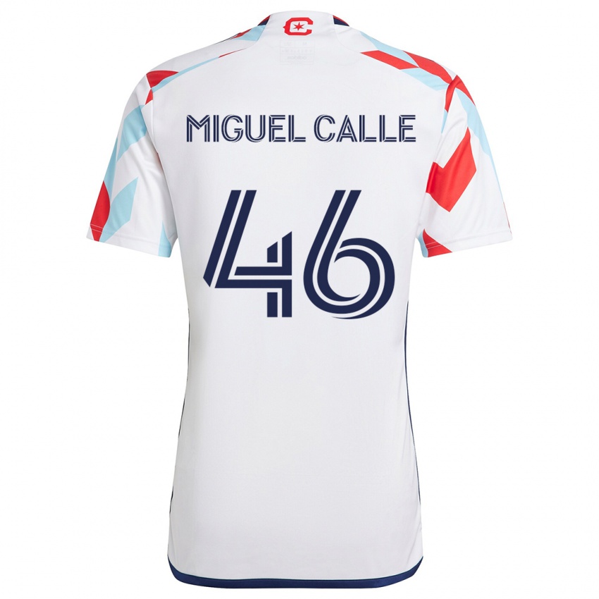 Niño Camiseta Juan Miguel Calle #46 Blanco Rojo Azul 2ª Equipación 2024/25 La Camisa Argentina