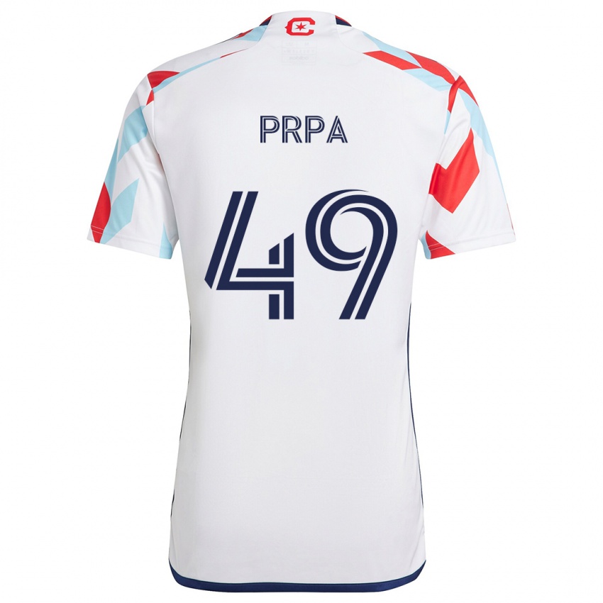 Niño Camiseta Luka Prpa #49 Blanco Rojo Azul 2ª Equipación 2024/25 La Camisa Argentina