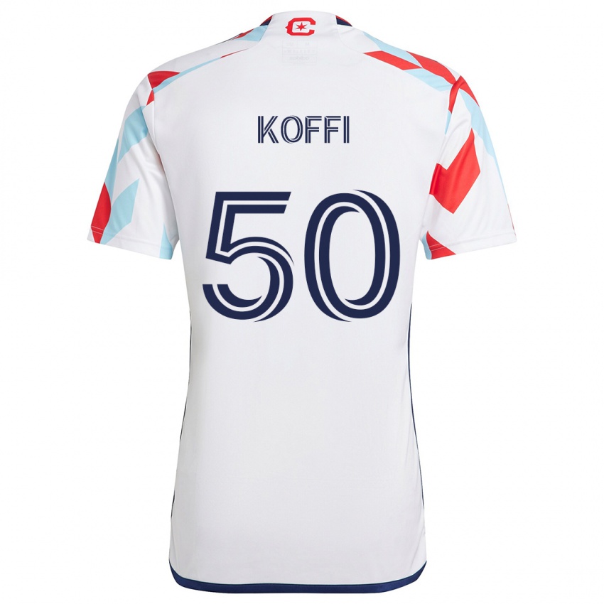 Niño Camiseta Christian Koffi #50 Blanco Rojo Azul 2ª Equipación 2024/25 La Camisa Argentina