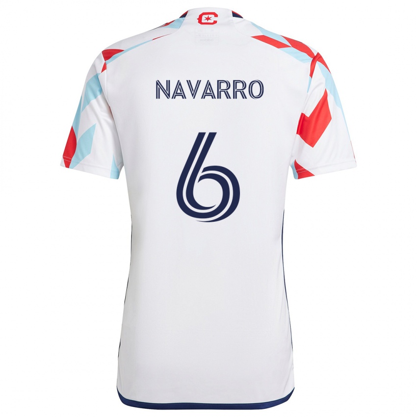 Niño Camiseta Miguel Navarro #6 Blanco Rojo Azul 2ª Equipación 2024/25 La Camisa Argentina