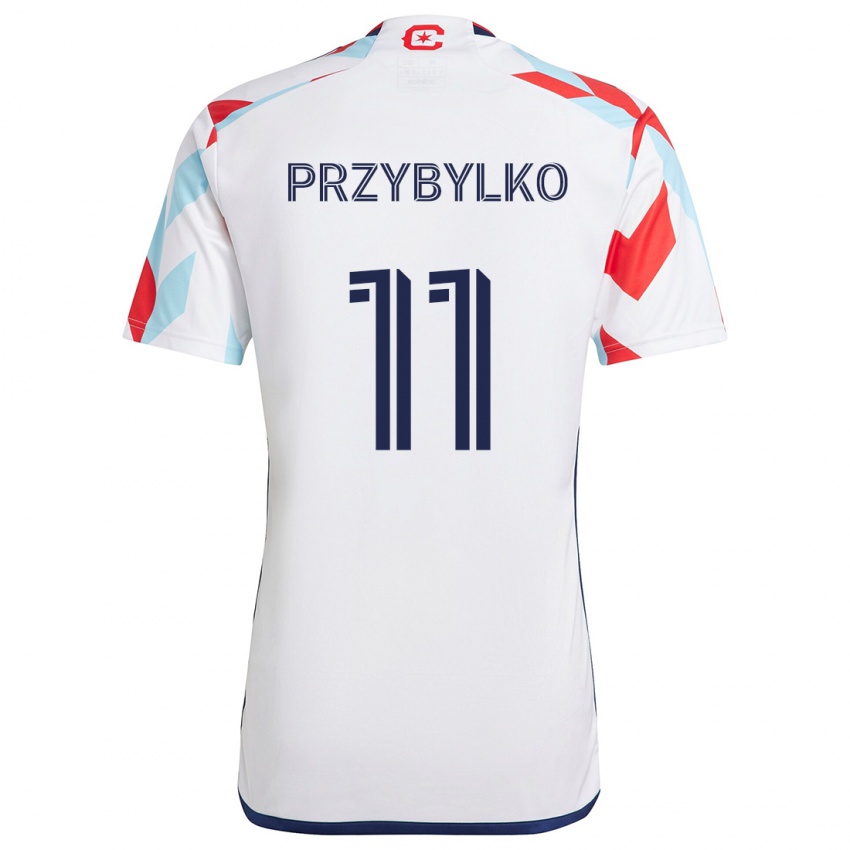 Niño Camiseta Kacper Przybylko #11 Blanco Rojo Azul 2ª Equipación 2024/25 La Camisa Argentina