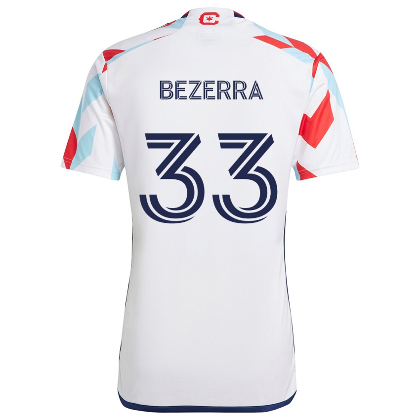 Niño Camiseta Victor Bezerra #33 Blanco Rojo Azul 2ª Equipación 2024/25 La Camisa Argentina