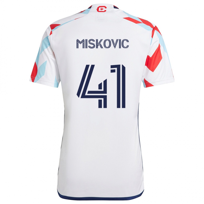 Niño Camiseta Mihajlo Miskovic #41 Blanco Rojo Azul 2ª Equipación 2024/25 La Camisa Argentina