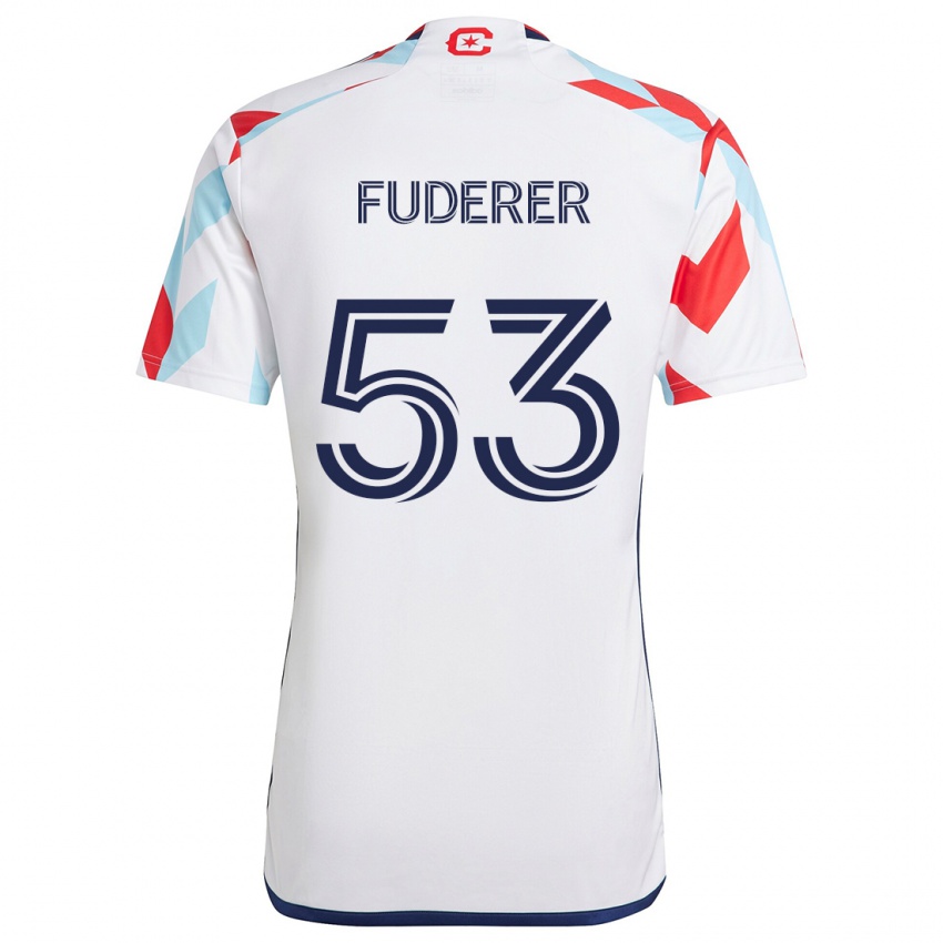 Niño Camiseta Jake Fuderer #53 Blanco Rojo Azul 2ª Equipación 2024/25 La Camisa Argentina