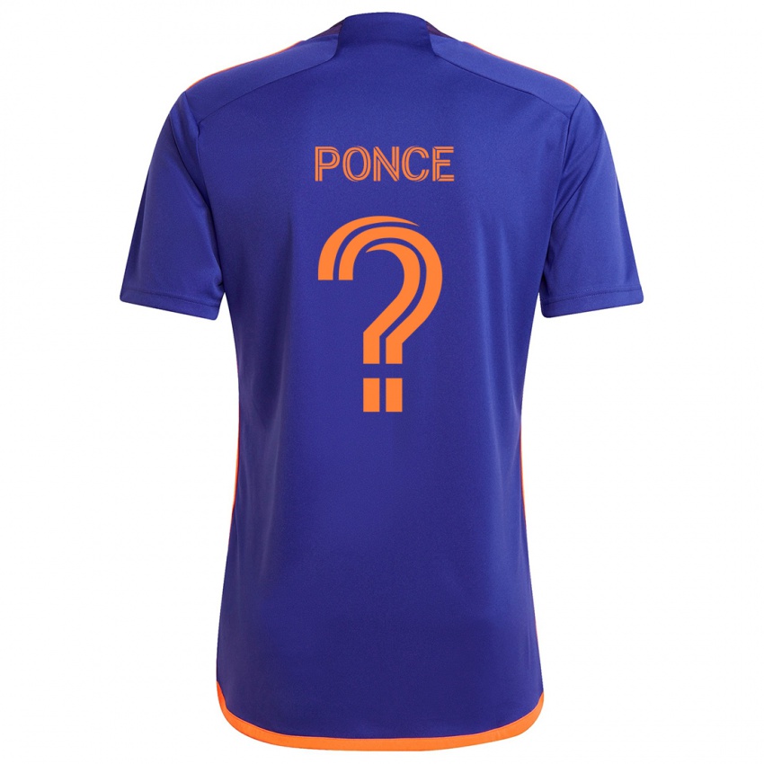 Niño Camiseta Ezequiel Ponce #0 Púrpura Naranja 2ª Equipación 2024/25 La Camisa Argentina