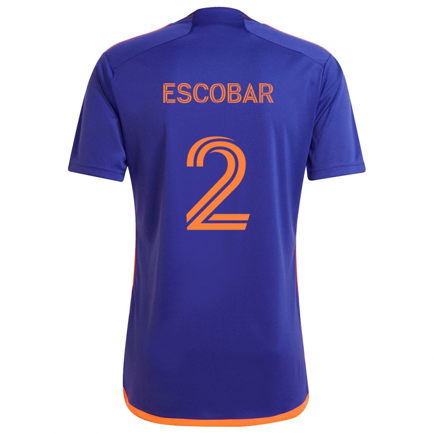 Niño Camiseta Franco Escobar #2 Púrpura Naranja 2ª Equipación 2024/25 La Camisa Argentina