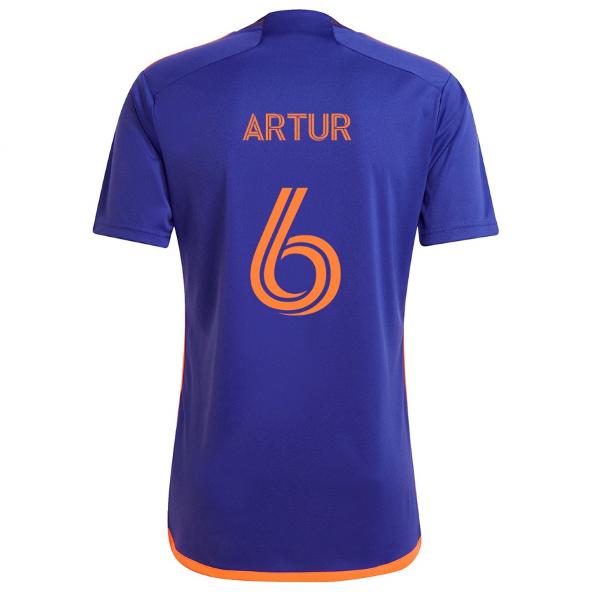 Niño Camiseta Artur #6 Púrpura Naranja 2ª Equipación 2024/25 La Camisa Argentina