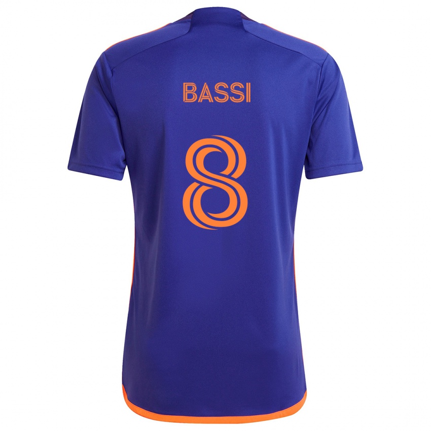 Niño Camiseta Amine Bassi #8 Púrpura Naranja 2ª Equipación 2024/25 La Camisa Argentina