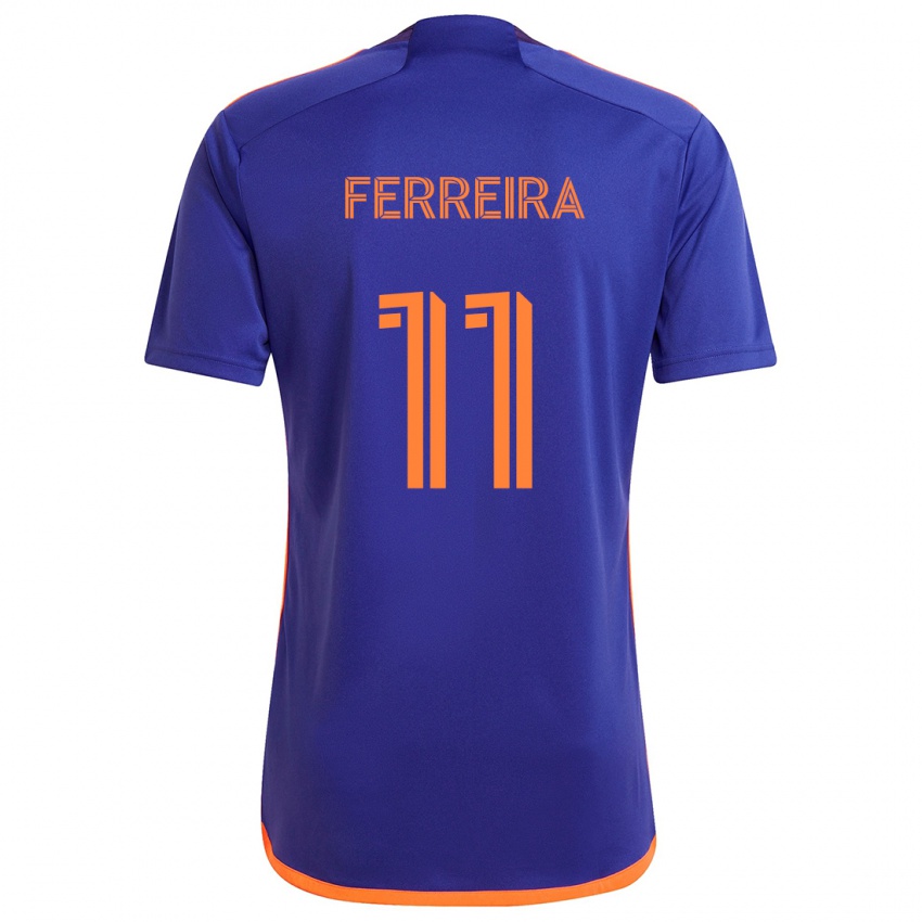 Niño Camiseta Sebastián Ferreira #11 Púrpura Naranja 2ª Equipación 2024/25 La Camisa Argentina