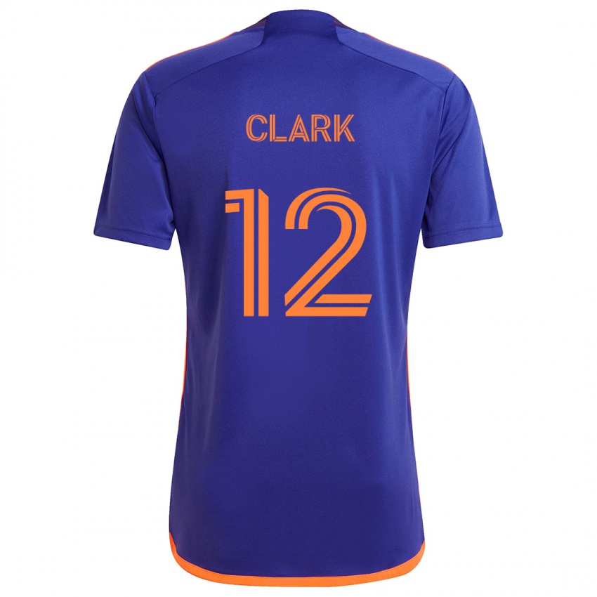 Niño Camiseta Steve Clark #12 Púrpura Naranja 2ª Equipación 2024/25 La Camisa Argentina