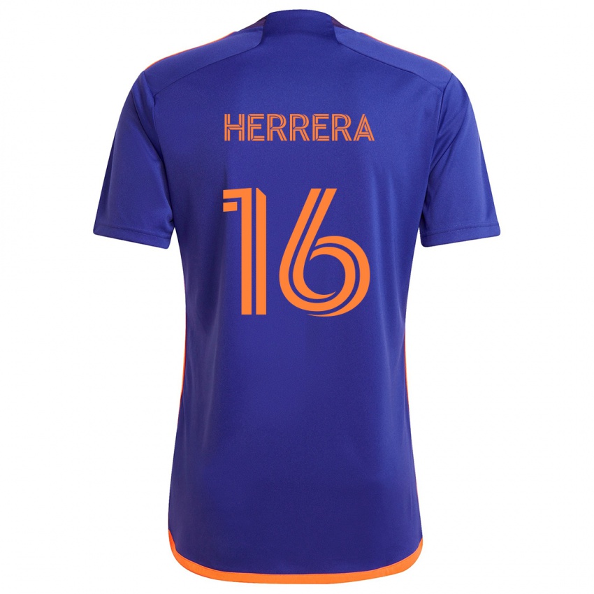 Niño Camiseta Hector Herrera #16 Púrpura Naranja 2ª Equipación 2024/25 La Camisa Argentina